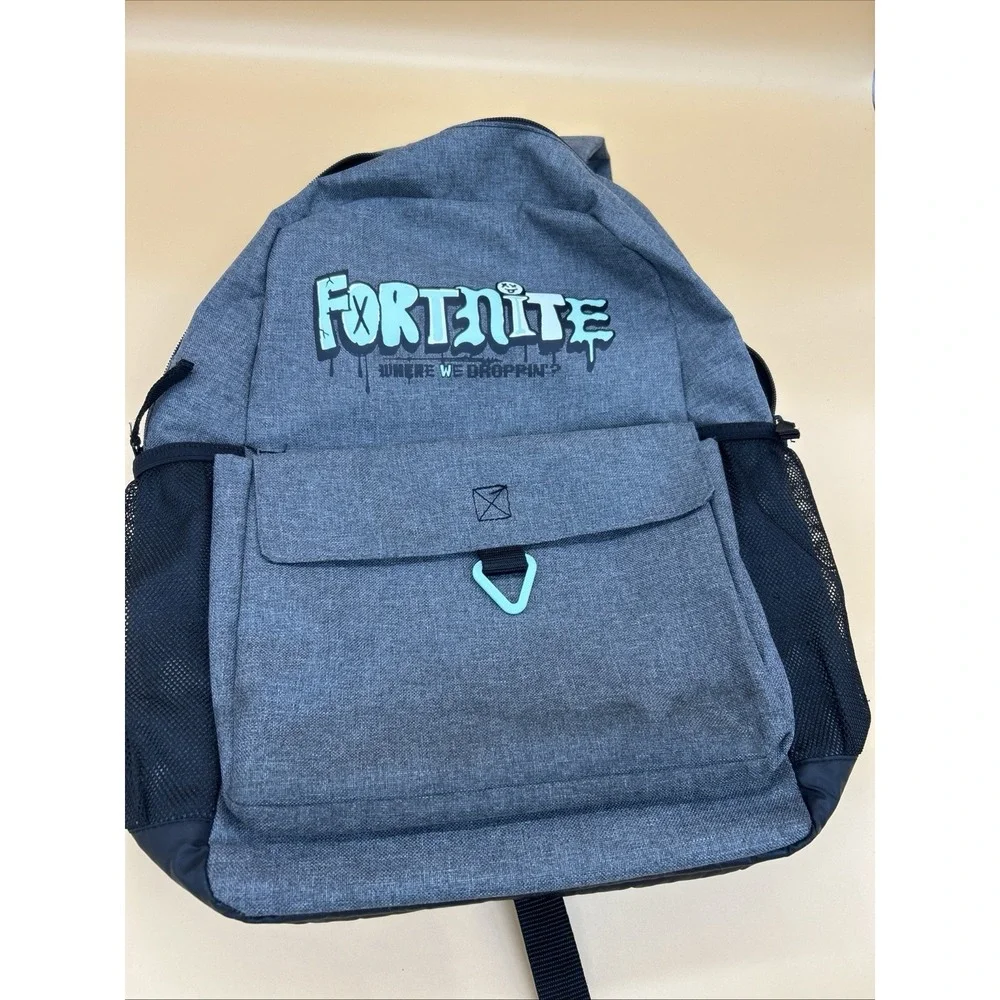 Fortnite Backpack Gray School Bag Gaming Bookbag Llama Print Youth